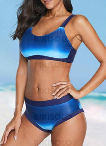 Imprimé Col U Sports Grande Taille Bikinis Maillots De Bain