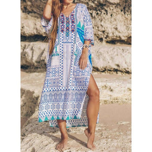 Imprimé Col V Bohème Tenues De Plage Maillots De Bain