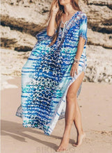 Charger l&#39;image dans la galerie, Imprimé Col V Bohème Tenues De Plage Maillots De Bain
