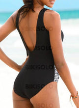 Charger l&#39;image dans la galerie, Imprimé Col V Vintage Boho Une Pièce Maillots De Bain