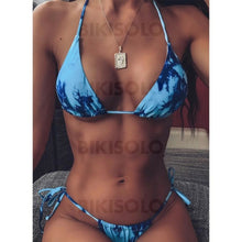 Charger l&#39;image dans la galerie, Imprimé Cordon De Serrage Jambe Haute Dos Nu Sexy À La Mode Bikinis Maillots De Bain