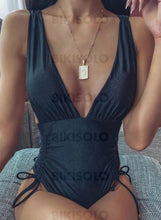 Charger l&#39;image dans la galerie, Imprimé Cordon De Serrage Lacer À Bretelles Sexy Élégante Une Pièce Maillots De Bain