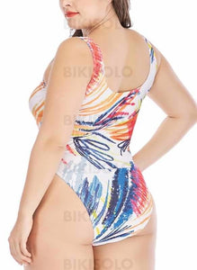 Imprimé Tropical À Bretelles Grande Taille Une Pièce Maillots De Bain Piece