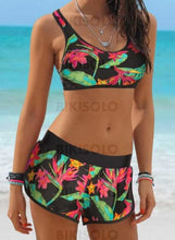 Charger l&#39;image dans la galerie, Imprimé Tropical À Bretelles Sexy Bikinis Maillots De Bain Vert / S