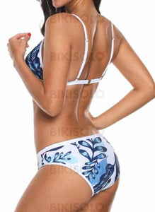 Imprimé Tropical À Bretelles Sexy Bikinis Maillots De Bain