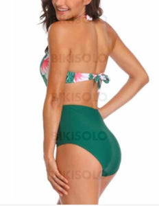 Imprimé Tropical Dos Nu Élégante Une Pièce Maillots De Bain Piece