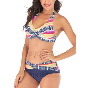 Imprimé Tropical Dos Nu Sexy Bikinis Maillots De Bain