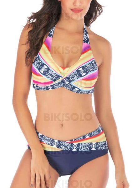 Imprimé Tropical Dos Nu Sexy Bikinis Maillots De Bain