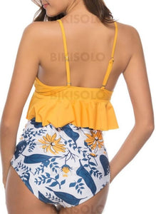 Imprimé Tropical Sangle Élégante Bikinis Maillots De Bain