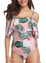 Charger l&#39;image dans la galerie, Imprimé Tropical Sangle Jolis Une Pièce Maillots De Bain Piece