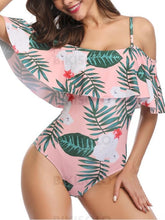 Charger l&#39;image dans la galerie, Imprimé Tropical Sangle Jolis Une Pièce Maillots De Bain Piece