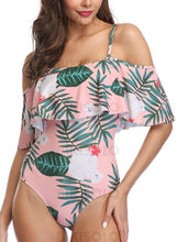 Charger l&#39;image dans la galerie, Imprimé Tropical Sangle Jolis Une Pièce Maillots De Bain Piece