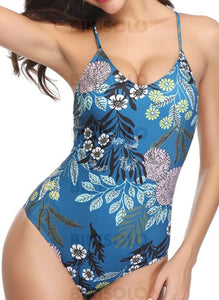 Imprimé Tropical U Neck Élégante Une Pièce Maillots De Bain Piece