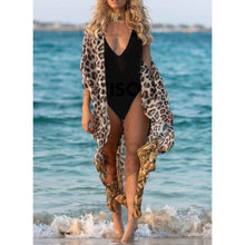 Charger l&#39;image dans la galerie, Léopard Imprimé Col V Sexy Jolis Tenues De Plage Maillots De Bain