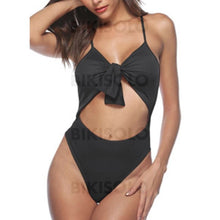 Charger l&#39;image dans la galerie, Monokini Chaîne À Bretelles Sexy Une Pièce Maillots De Bain Noir / S