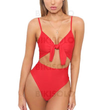 Charger l&#39;image dans la galerie, Monokini Chaîne À Bretelles Sexy Une Pièce Maillots De Bain Rouge / S