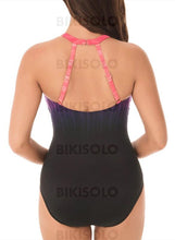 Charger l&#39;image dans la galerie, Pente Dos Nu Col V Sexy Colorful Une Pièce Maillots De Bain