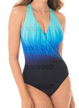 Charger l&#39;image dans la galerie, Pente Dos Nu Col V Sexy Colorful Une Pièce Maillots De Bain