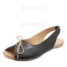 Charger l&#39;image dans la galerie, Pu Talon Plat Sandales Chaussures Plates À Bout Ouvert Avec Autres Chaussures