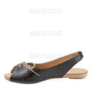 Pu Talon Plat Sandales Chaussures Plates À Bout Ouvert Avec Autres Chaussures
