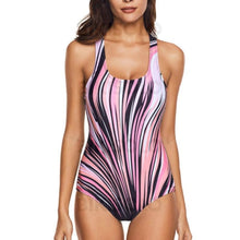 Charger l'image dans la galerie, Rayures À Bretelles Col U Jolis Colorful Une Pièce Maillots De Bain
