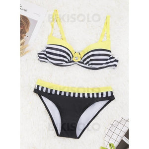 Rayures Armature À Bretelles Sexy Grande Taille Bikinis Maillots De Bain