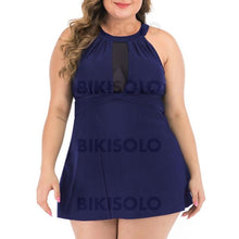 Charger l&#39;image dans la galerie, Rayures Col U Haut Sexy Jolis Mignon Robes De Bain Maillots De Bain Bleu Roi / S