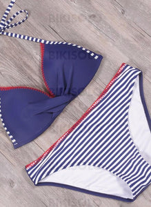 Rayures Dos Nu Sexy Élégante Bikinis Maillots De Bain