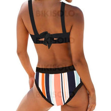 Charger l'image dans la galerie, Rayures Taille Basse À Bretelles Jolis Mignon Bikinis Maillots De Bain