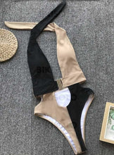 Charger l'image dans la galerie, Splice Couleur Dos Nu Sexy Une Pièce Maillots De Bain Piece