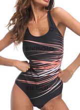 Charger l'image dans la galerie, Stripe U Neck Classique Une Pièce Maillots De Bain Orange / M Piece