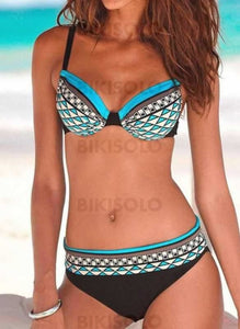 Taille Basse À Bretelles Sexy Bikinis Maillots De Bain Bleu / S