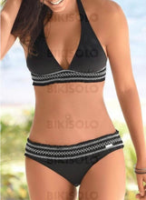 Charger l&#39;image dans la galerie, Taille Basse Dos Nu Boho Bikinis Maillots De Bain Noir / S