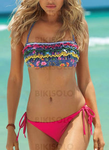 Taille Basse Dos Nu Sexy Bikini Maillots De Bain Rose / S Bikinis