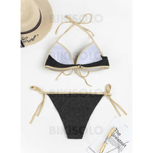 Charger l&#39;image dans la galerie, Taille Basse Lanière Chaîne Dos Nu Sexy Bikinis Maillots De Bain