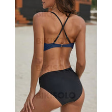 Charger l&#39;image dans la galerie, Taille Basse Patchwork À Bretelles Sexy Bikinis Maillots De Bain