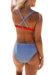 Taille Basse Patchwork À Bretelles Sexy Bikinis Maillots De Bain