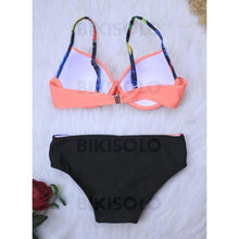 Charger l&#39;image dans la galerie, Taille Basse Patchwork À Bretelles Sexy Bikinis Maillots De Bain