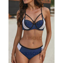Charger l&#39;image dans la galerie, Taille Basse Patchwork À Bretelles Sexy Bikinis Maillots De Bain