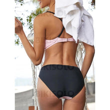 Charger l&#39;image dans la galerie, Taille Basse Patchwork À Bretelles Sexy Bikinis Maillots De Bain