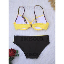 Charger l&#39;image dans la galerie, Taille Basse Patchwork À Bretelles Sexy Bikinis Maillots De Bain
