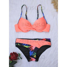 Charger l&#39;image dans la galerie, Taille Basse Patchwork À Bretelles Sexy Bikinis Maillots De Bain