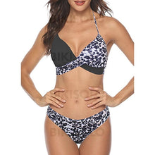 Charger l&#39;image dans la galerie, Taille Basse Patchwork Dos Nu Sexy Bikinis Maillots De Bain Noir / S