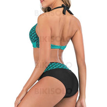 Charger l&#39;image dans la galerie, Taille Basse Patchwork Géométrique Dos Nu Grande Taille Nouveauté Bikinis Maillots De Bain
