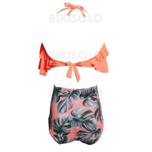 Taille Haute Chaîne Dos Nu Mignon Bikinis Maillots De Bain