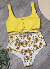 Charger l&#39;image dans la galerie, Taille Haute Faire Monter À Bretelles Col U Frais Bikinis Maillots De Bain
