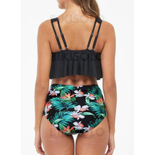 Charger l&#39;image dans la galerie, Taille Haute Feuilles Froufrous À Bretelles Grande Taille Accrocheur Exceptionnel Bikinis Maillots