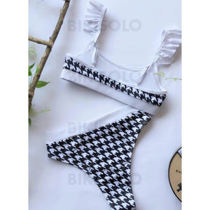 Taille Haute Froufrous À Bretelles Sexy Bikinis Maillots De Bain