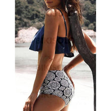 Charger l&#39;image dans la galerie, Taille Haute Froufrous À Bretelles Sexy Boho Bikinis Maillots De Bain