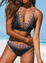 Charger l&#39;image dans la galerie, Taille Haute Imprimé Dos Nu Sexy Boho Bikinis Maillots De Bain